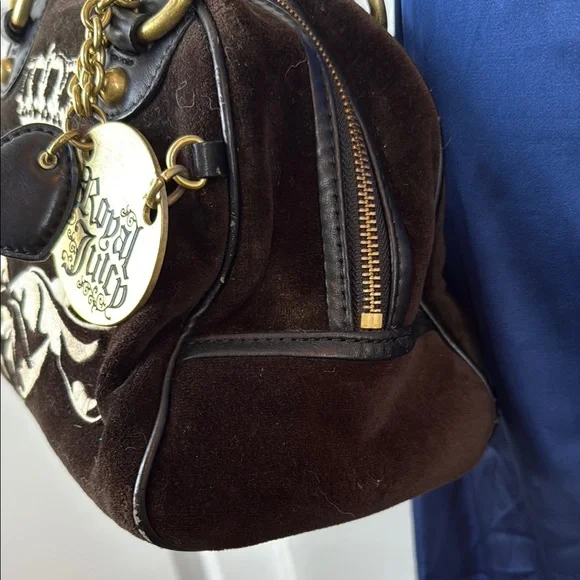 Juicy Couture ROYAL JUICY brown gold bowler bag purse Y2K - Picture 7 of 16
